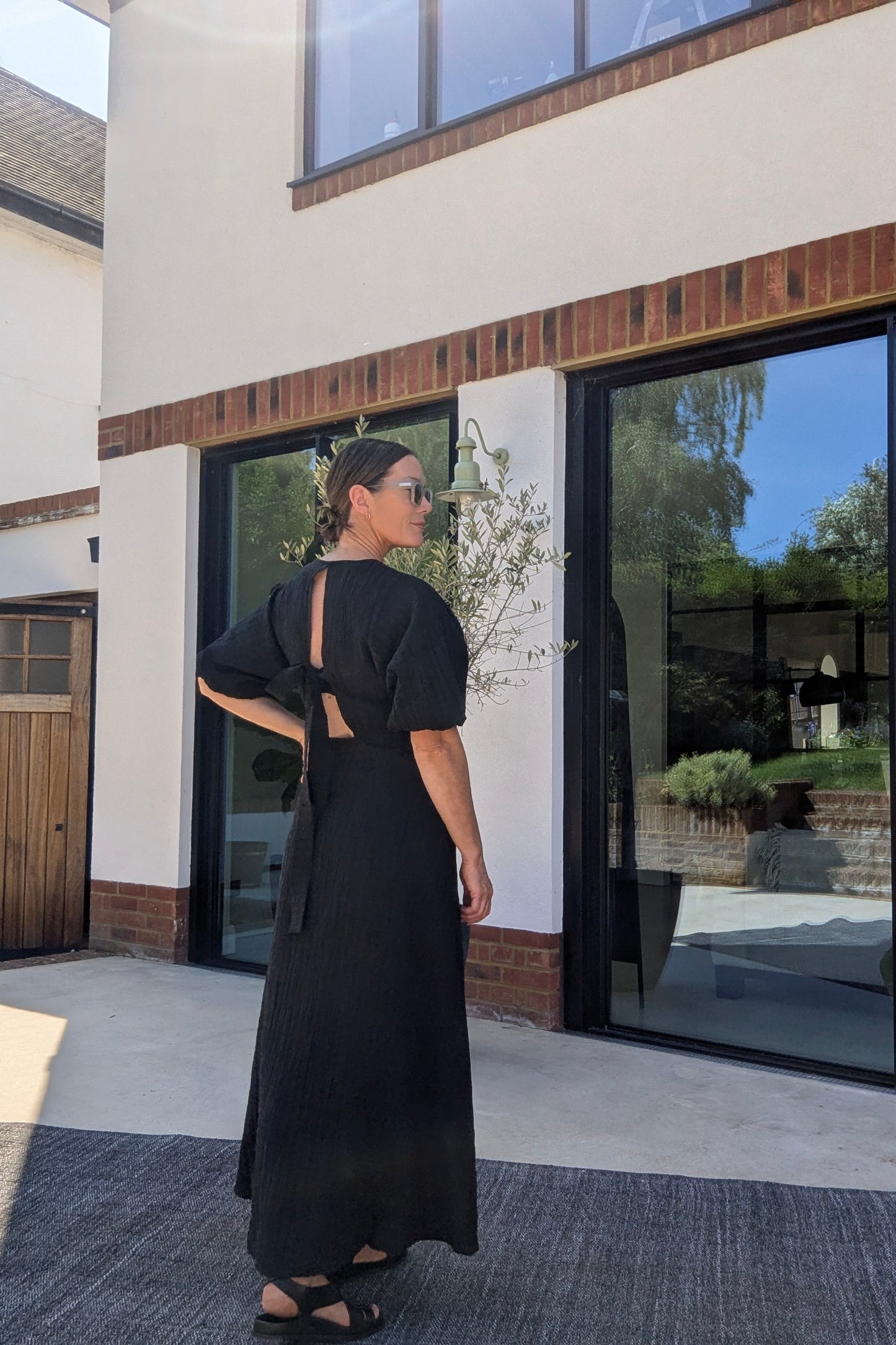Slfmaddie Black Balloon Sleeve Maxi Dress