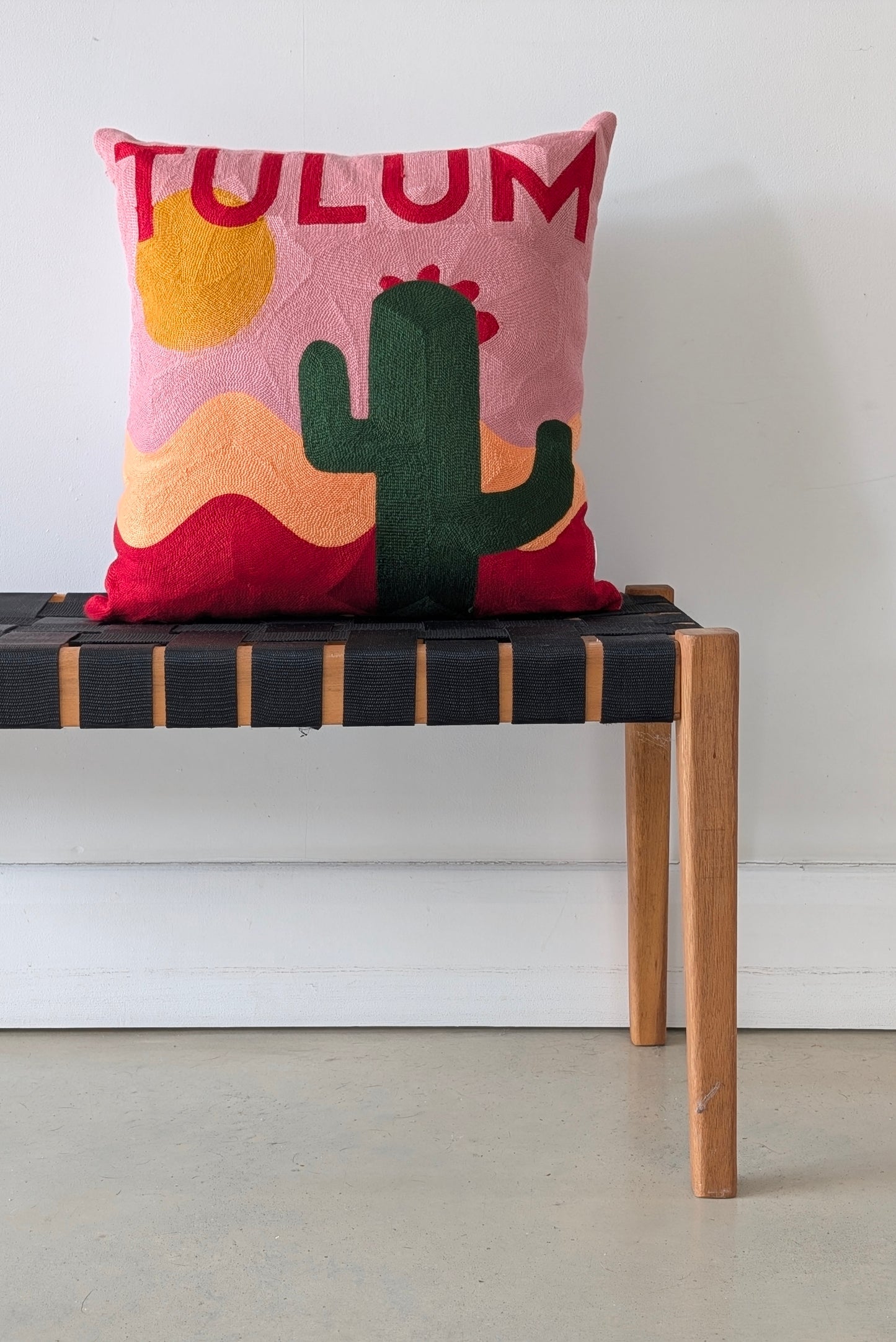 Tulum Cactus Needlepoint Cushion