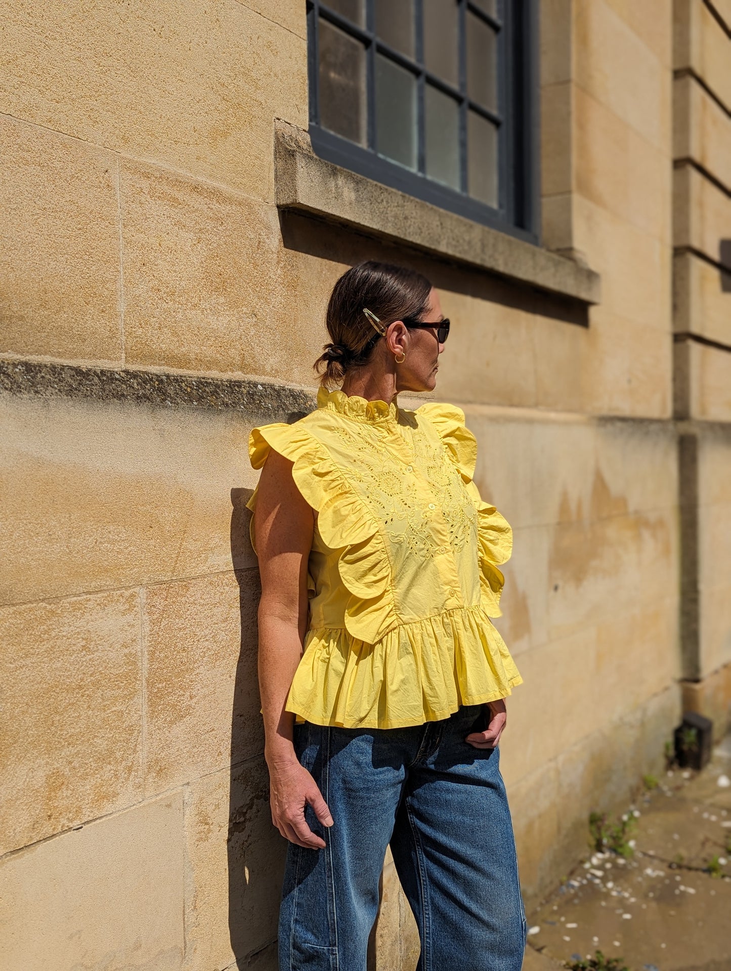 Sweet Yellow Broderie Anglaise Blouse