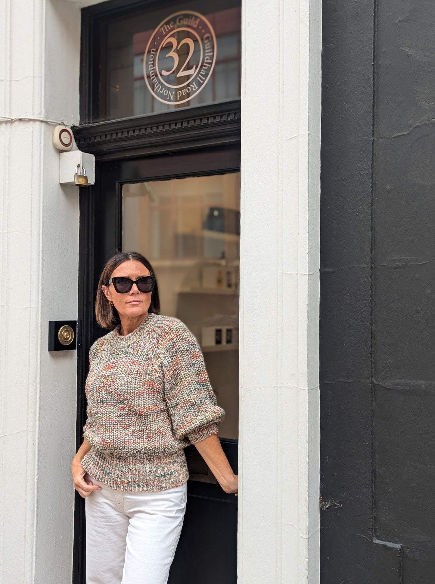 Romine Multi-Grey Chunky Knit Jumper