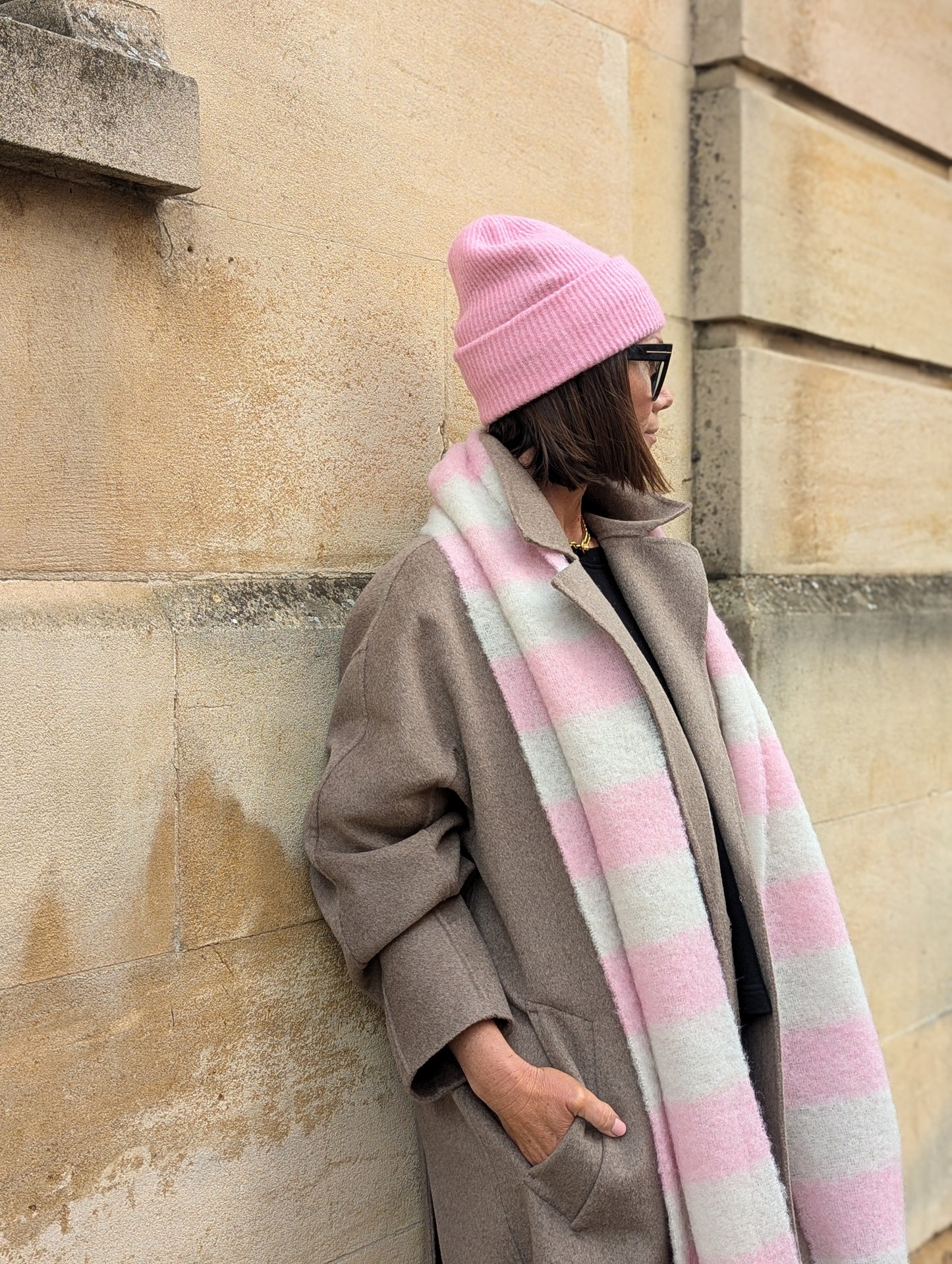 Alex Orchid Smoke / Oak Charcoal Striped Scarf