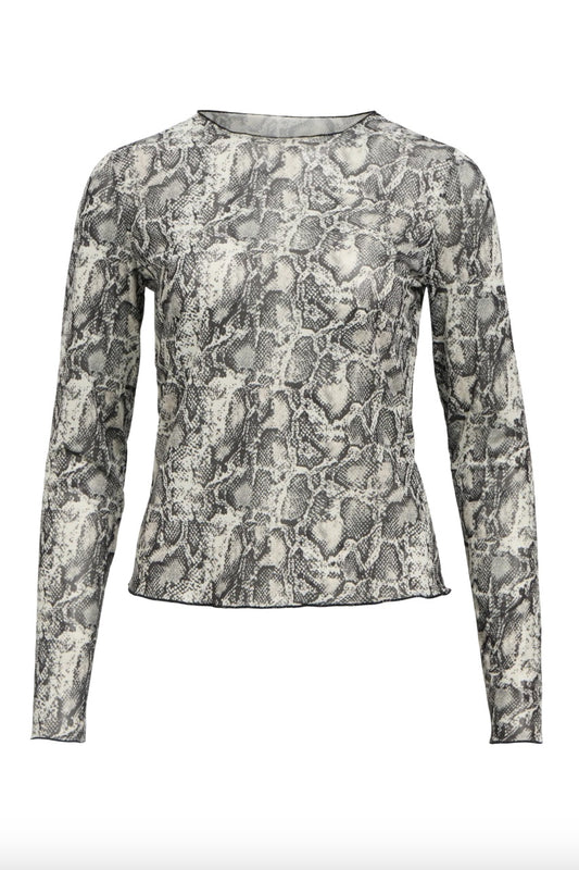 Objmontana Snake Print Mesh Top