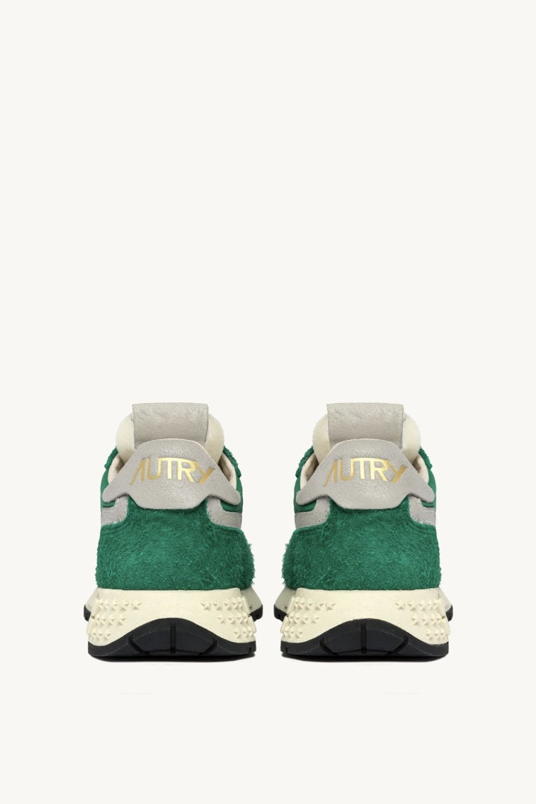 Reelwind Low Sneaker in Green Nylon and Suede