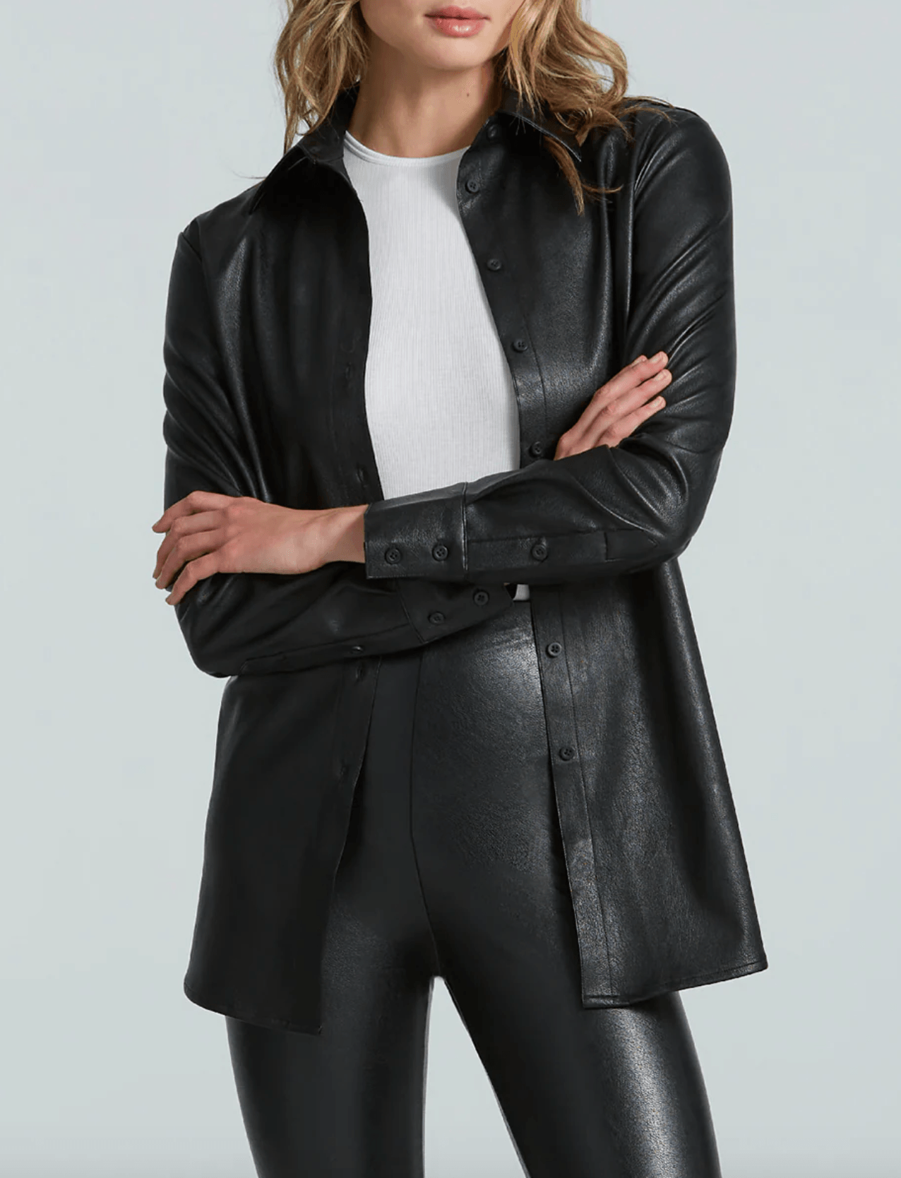 Commando - Lightweight Faux-Leather Black Shirt - 32 The Guild