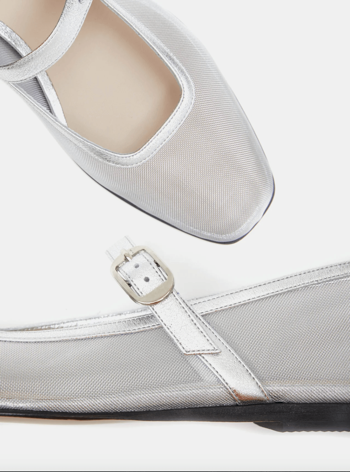 Le Monde Béryl - Silver Mesh Mary-Jane Shoes - 32 The Guild