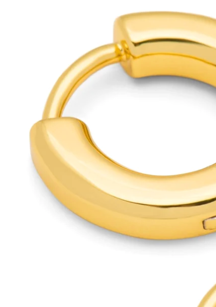 Lulu Copenhagen - Large Gold Buckle Hoop Earrings