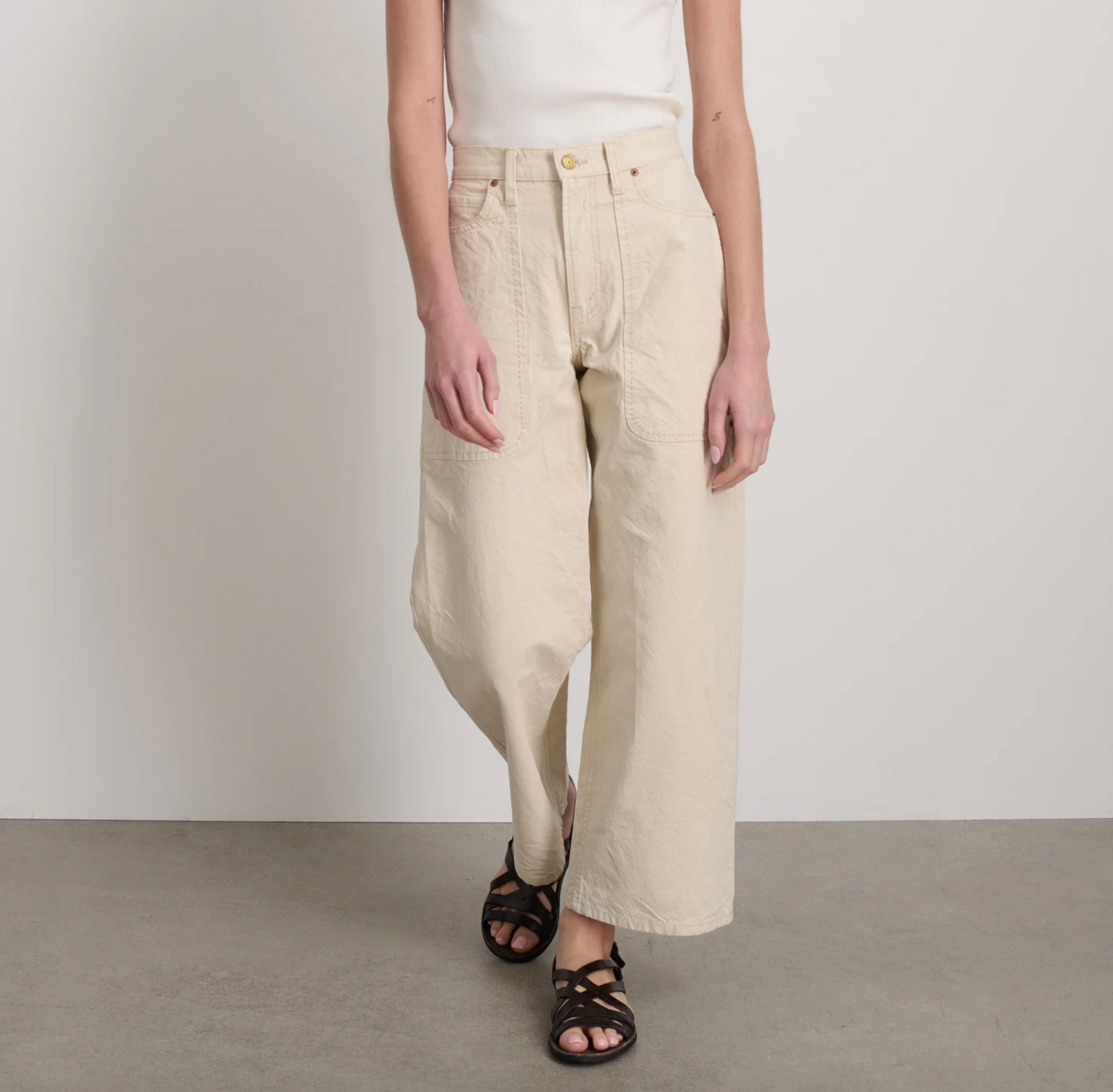 B Sides - Elissa Patch Pocket Mere White Jeans - Image 2