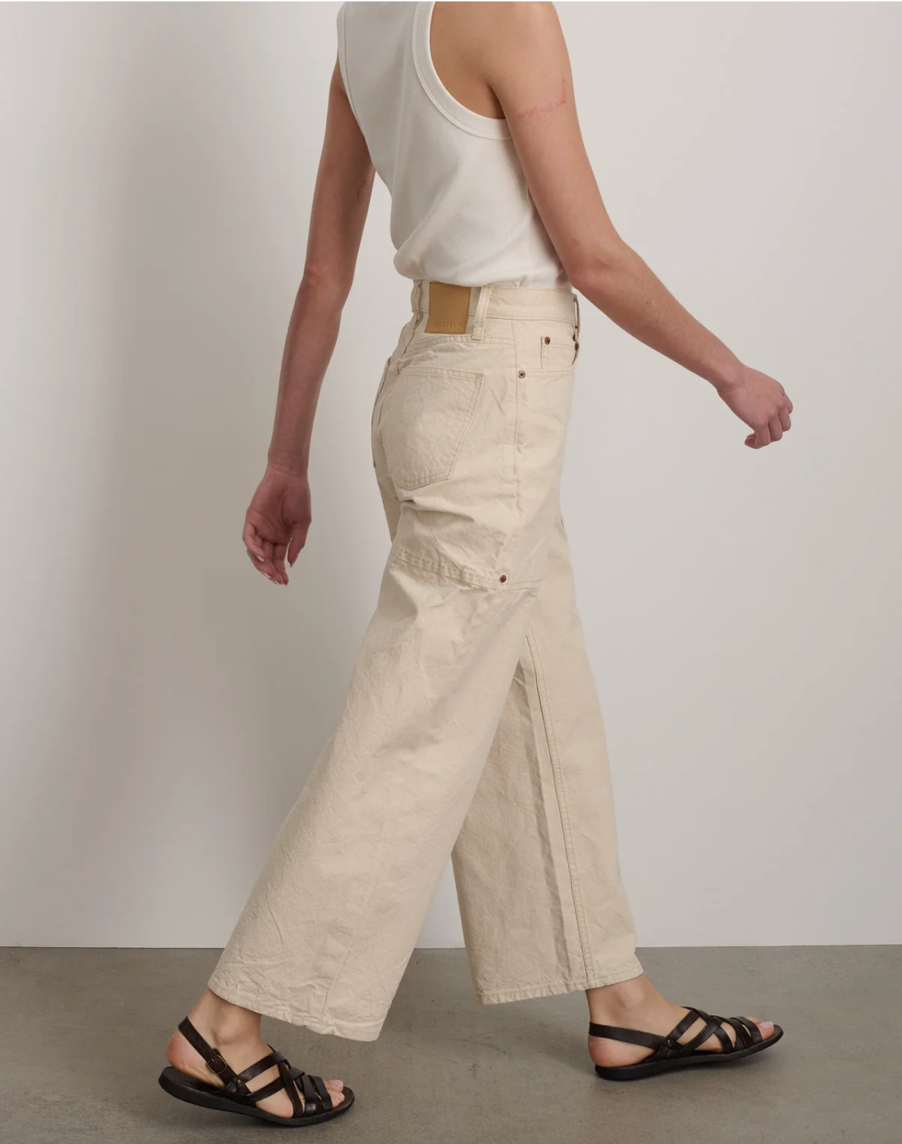 B Sides - Elissa Patch Pocket Mere White Jeans - Image 3