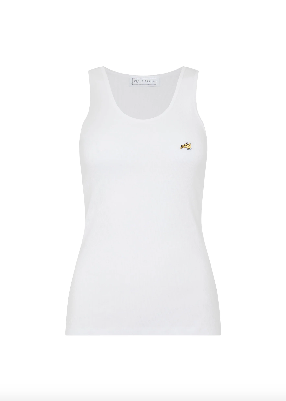 Embroidered Dog Logo White Tank