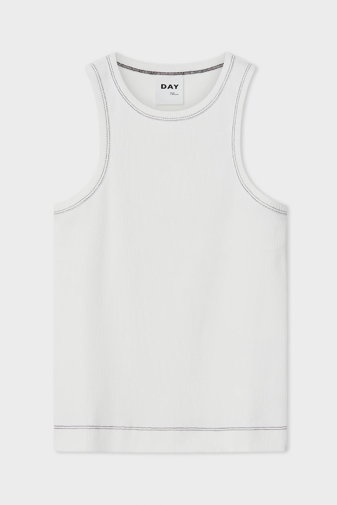 DAY BIRGER - Alisson Heavy Rib White Vest Top - 32 The Guild
