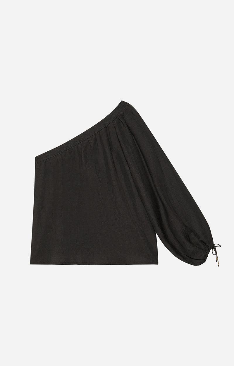 Vanessa Bruno - Avril One Shoulder Black Top - 32 The Guild
