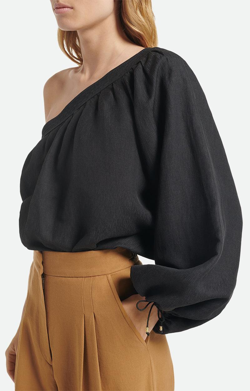 Vanessa Bruno - Avril One Shoulder Black Top - 32 The Guild