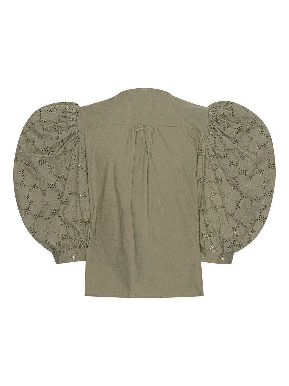 custommade - Bertina Mermaid Green Puff-Shoulder Blouse - 32 The Guild