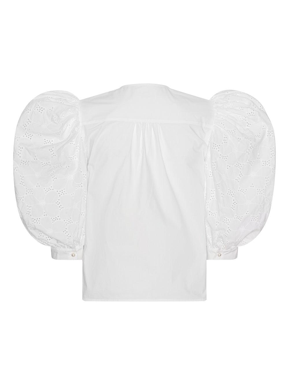 custommade - Bertina White Puff-Shoulder Blouse - 32 The Guild