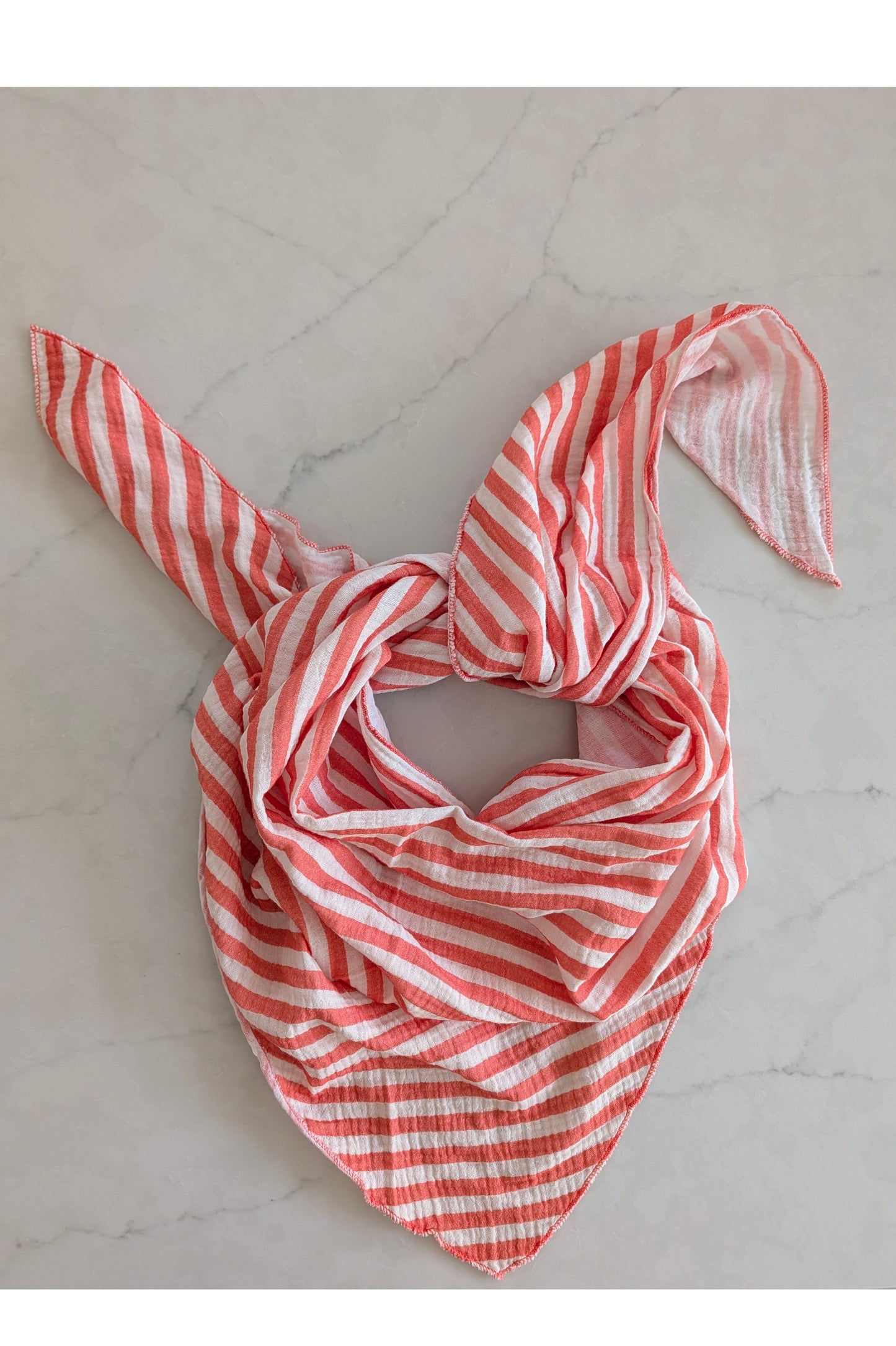 Cotton Stripe Triangle Scarf