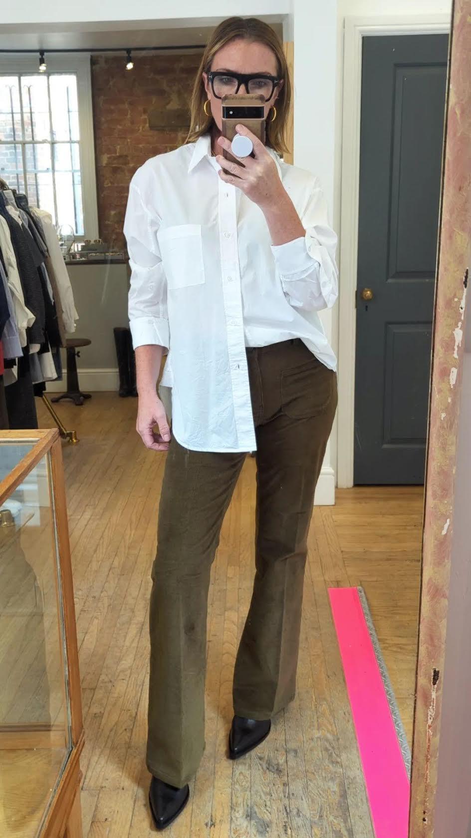 Vanessa Bruno - Dompay Khaki Corduroy Flared Trousers - 32 The Guild
