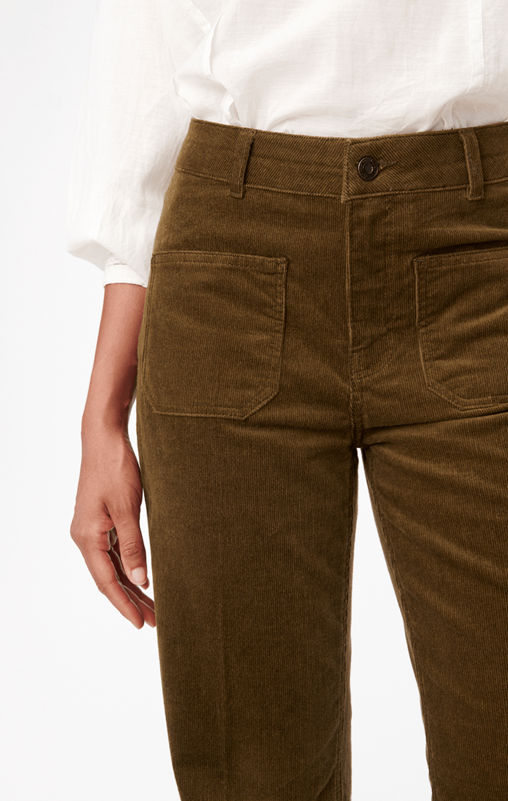 Vanessa Bruno - Dompay Khaki Corduroy Flared Trousers - 32 The Guild