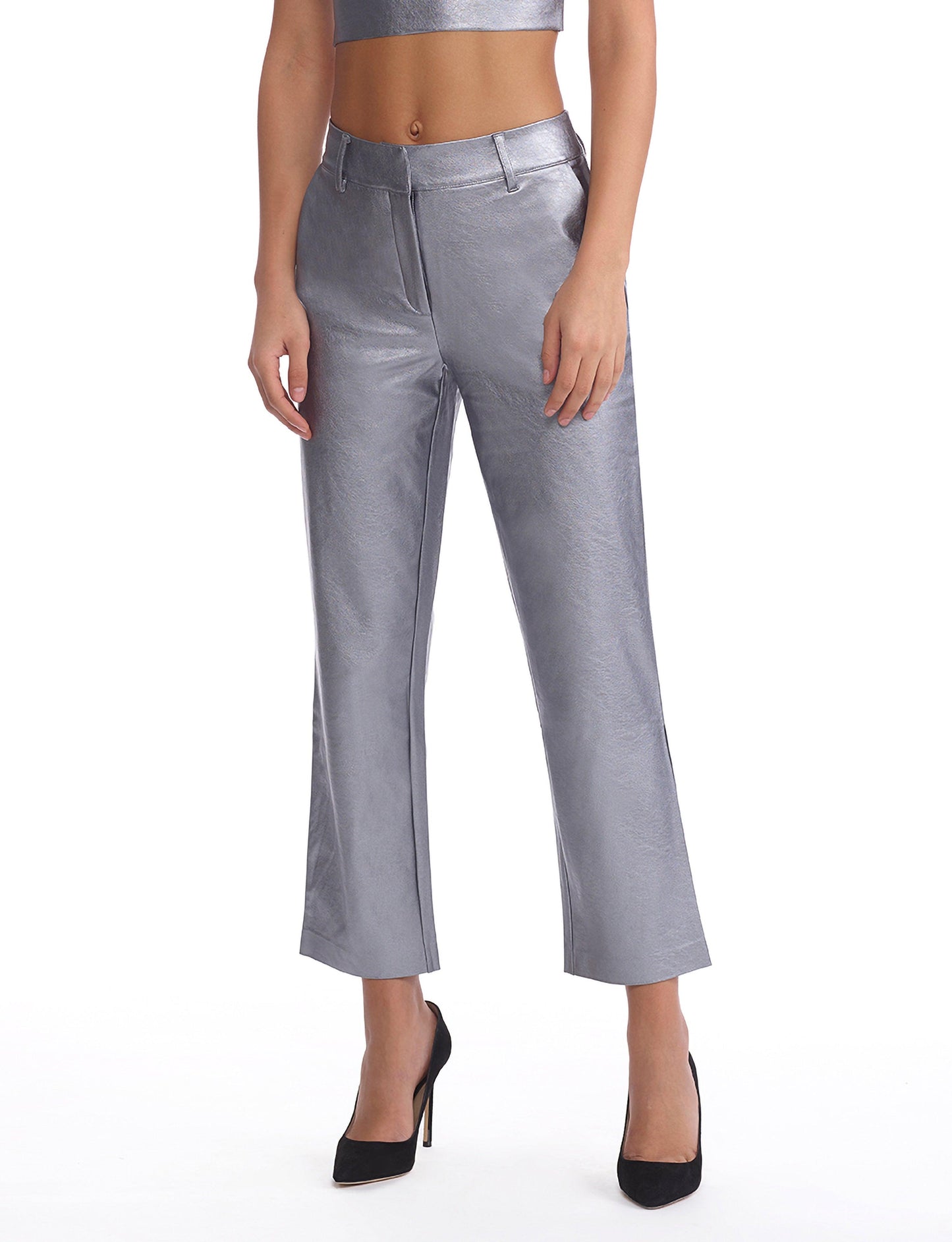 Commando - Faux Leather 7/8 Platinum Trousers - 32 The Guild