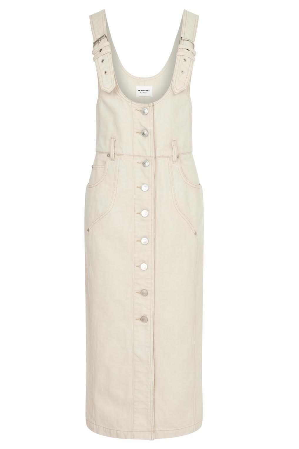 Marant Etoile - Filipine Ecru Denim Button Dress - 32 The Guild