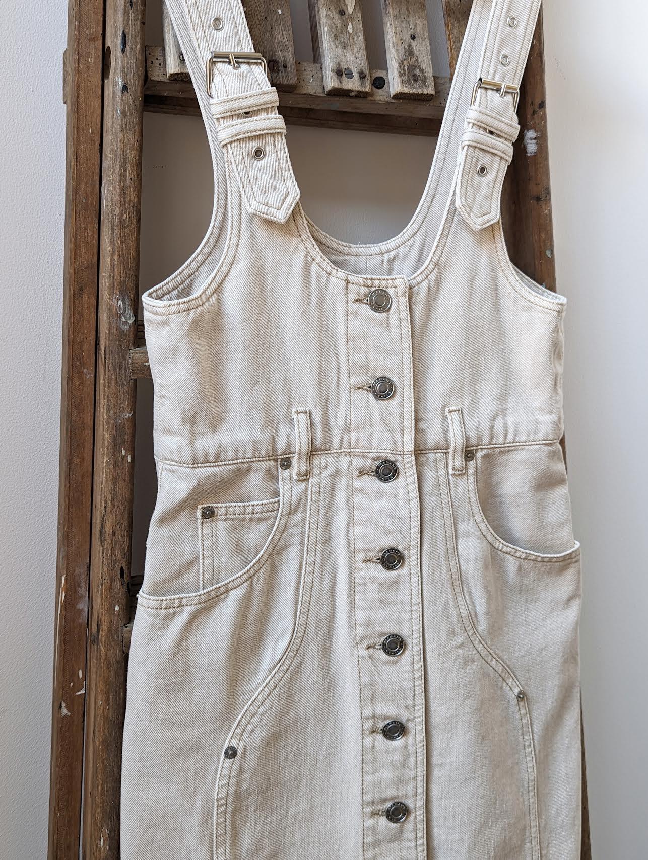 Marant Etoile - Filipine Ecru Denim Button Dress - 32 The Guild