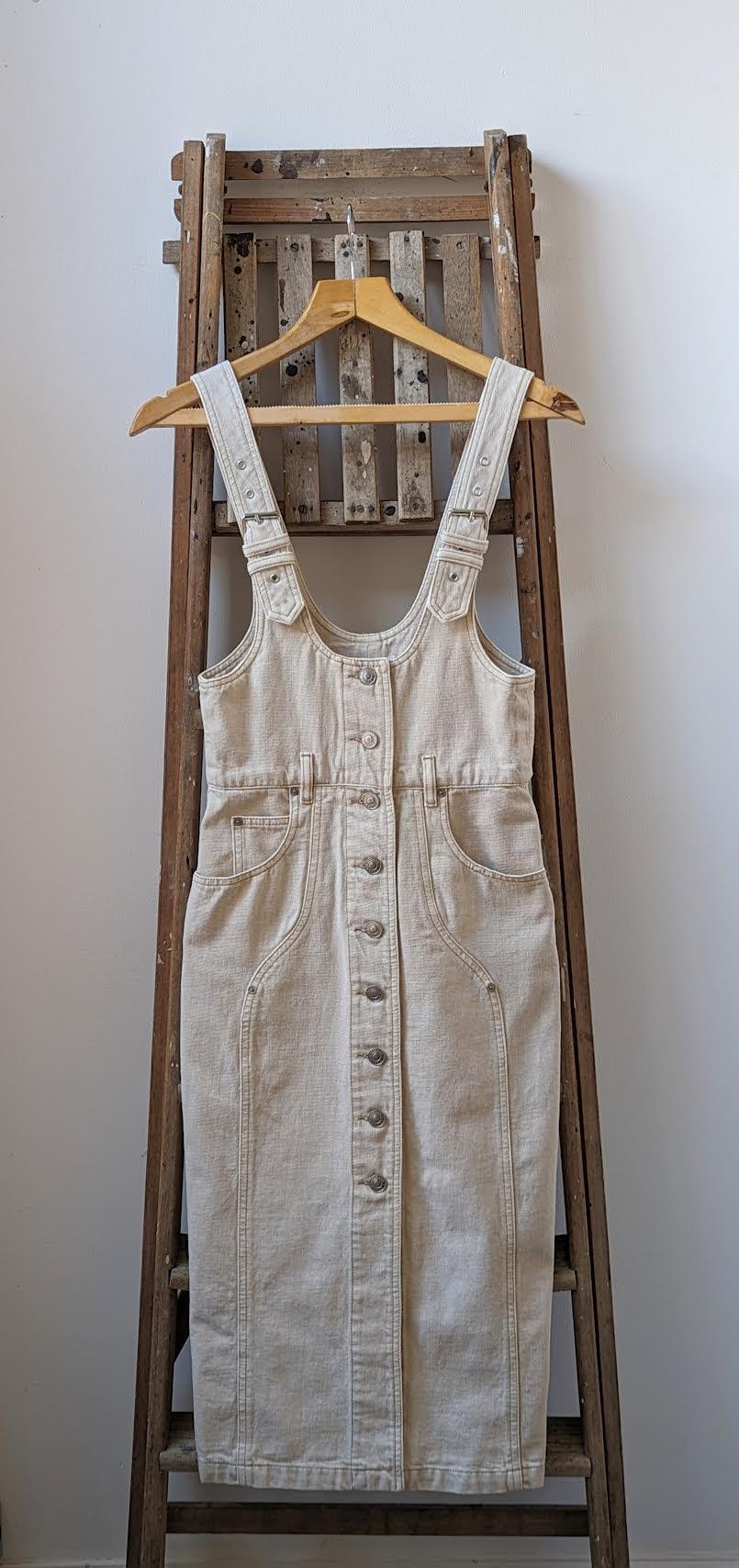 Marant Etoile - Filipine Ecru Denim Button Dress - 32 The Guild