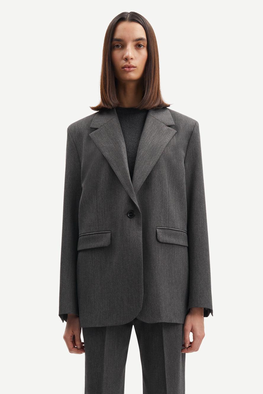 Samsoe Samsoe - Haven Dark Grey Blazer - 32 The Guild