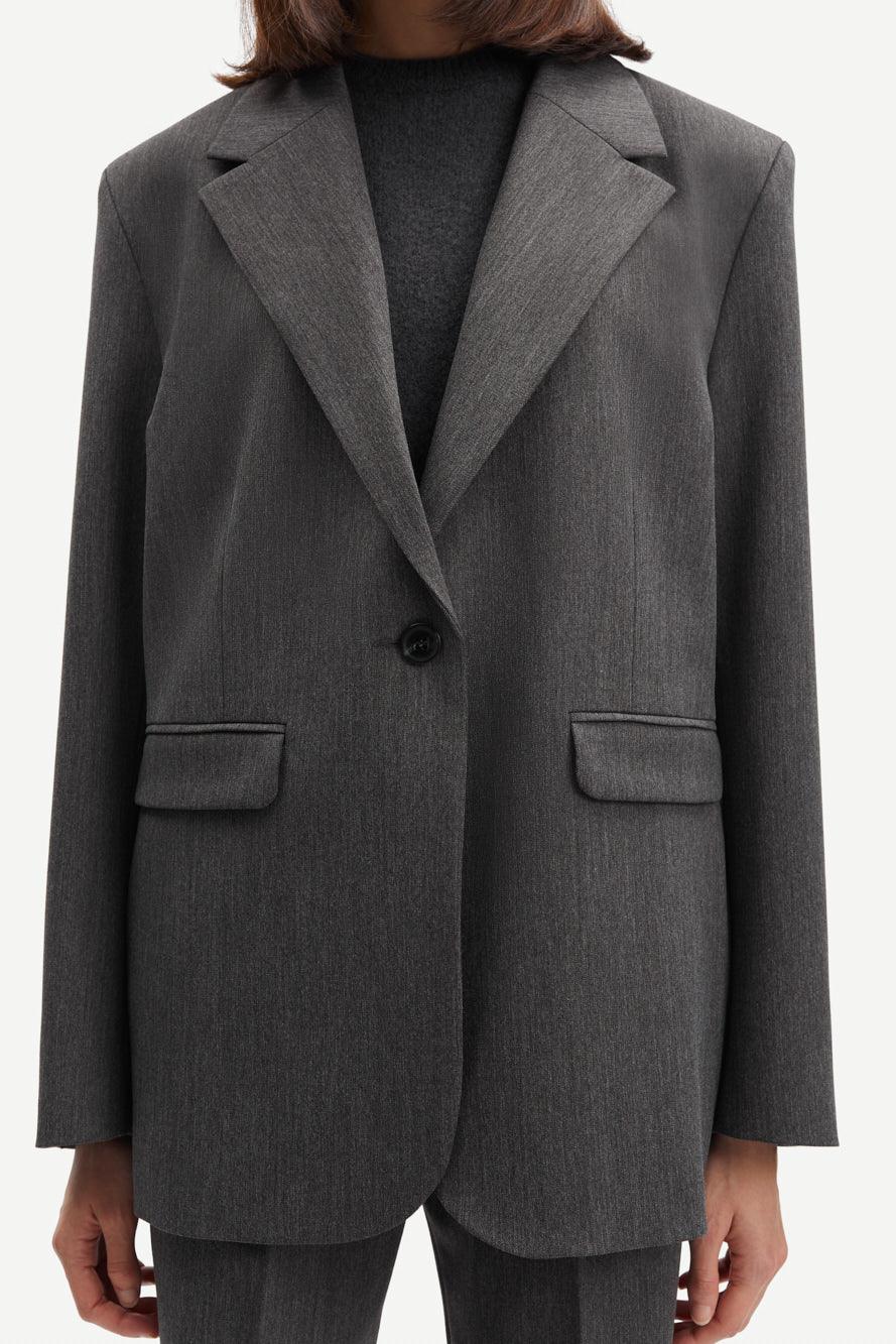 Samsoe Samsoe - Haven Dark Grey Blazer - 32 The Guild