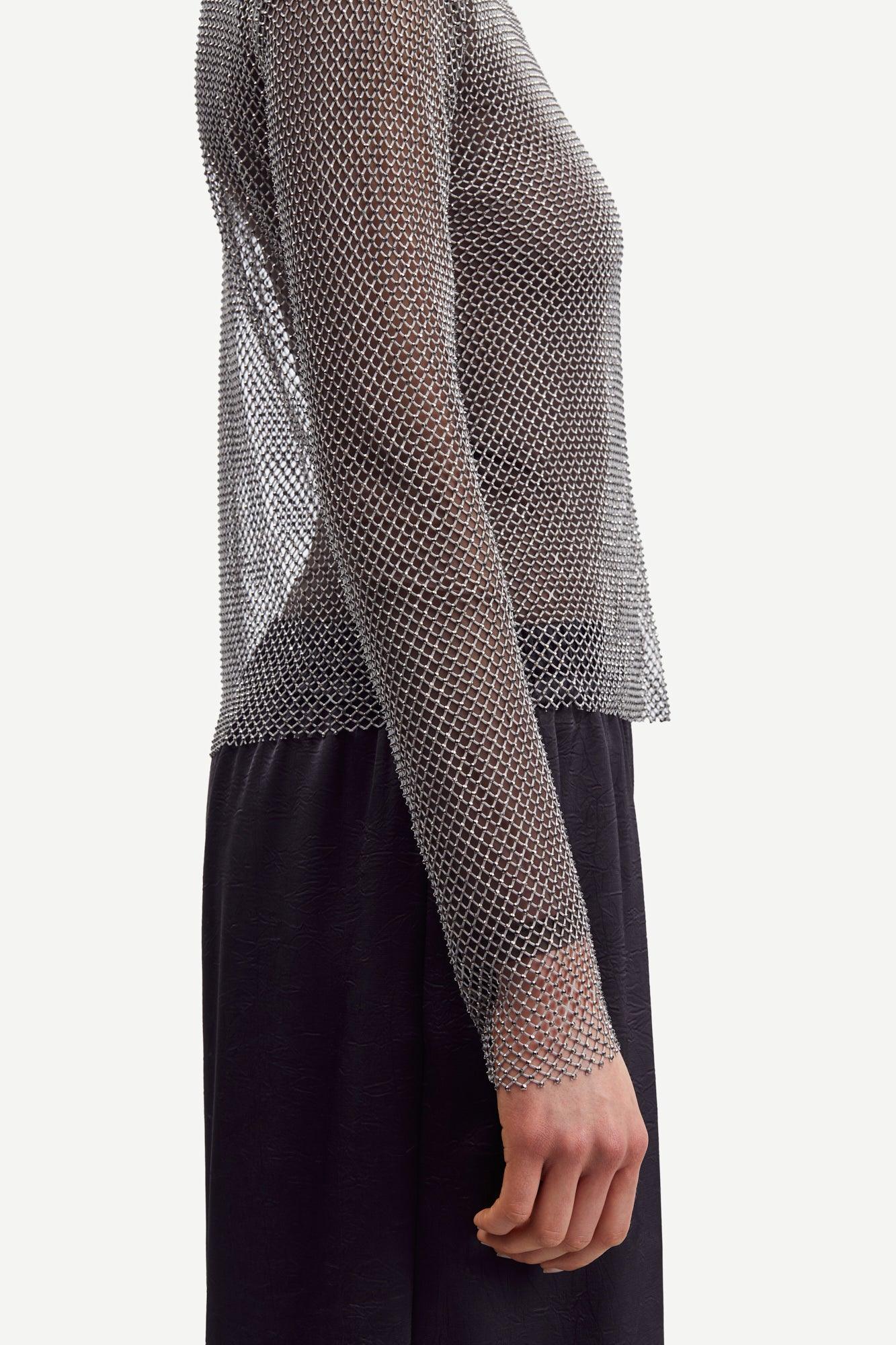 Samsoe Samsoe - Magda Silver Sparkle Mesh Top - 32 The Guild