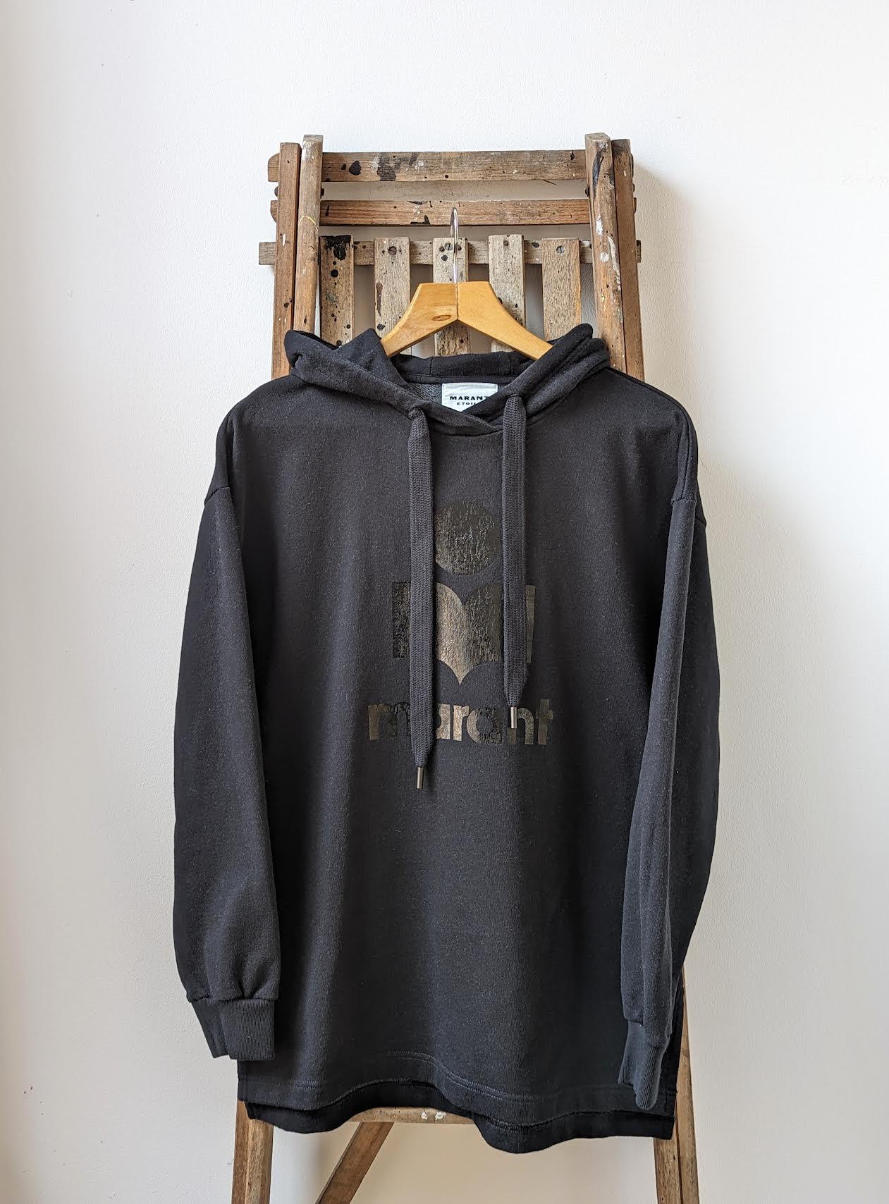 Marant Etoile - Marly Black Hooded Logo Sweatshirt - 32 The Guild