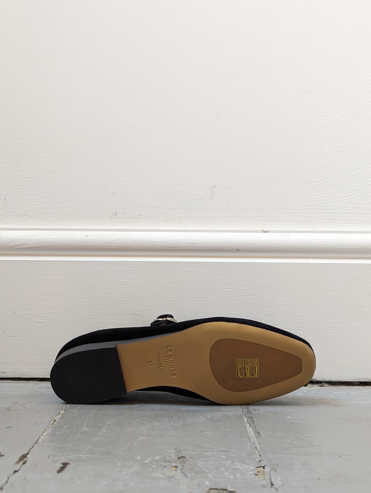 Le Monde Béryl - Mary Jane Black Velvet Shoes - 32 The Guild