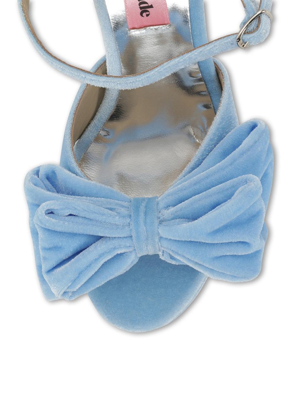 custommade - Melody Blue Velvet Platform Sandals - 32 The Guild