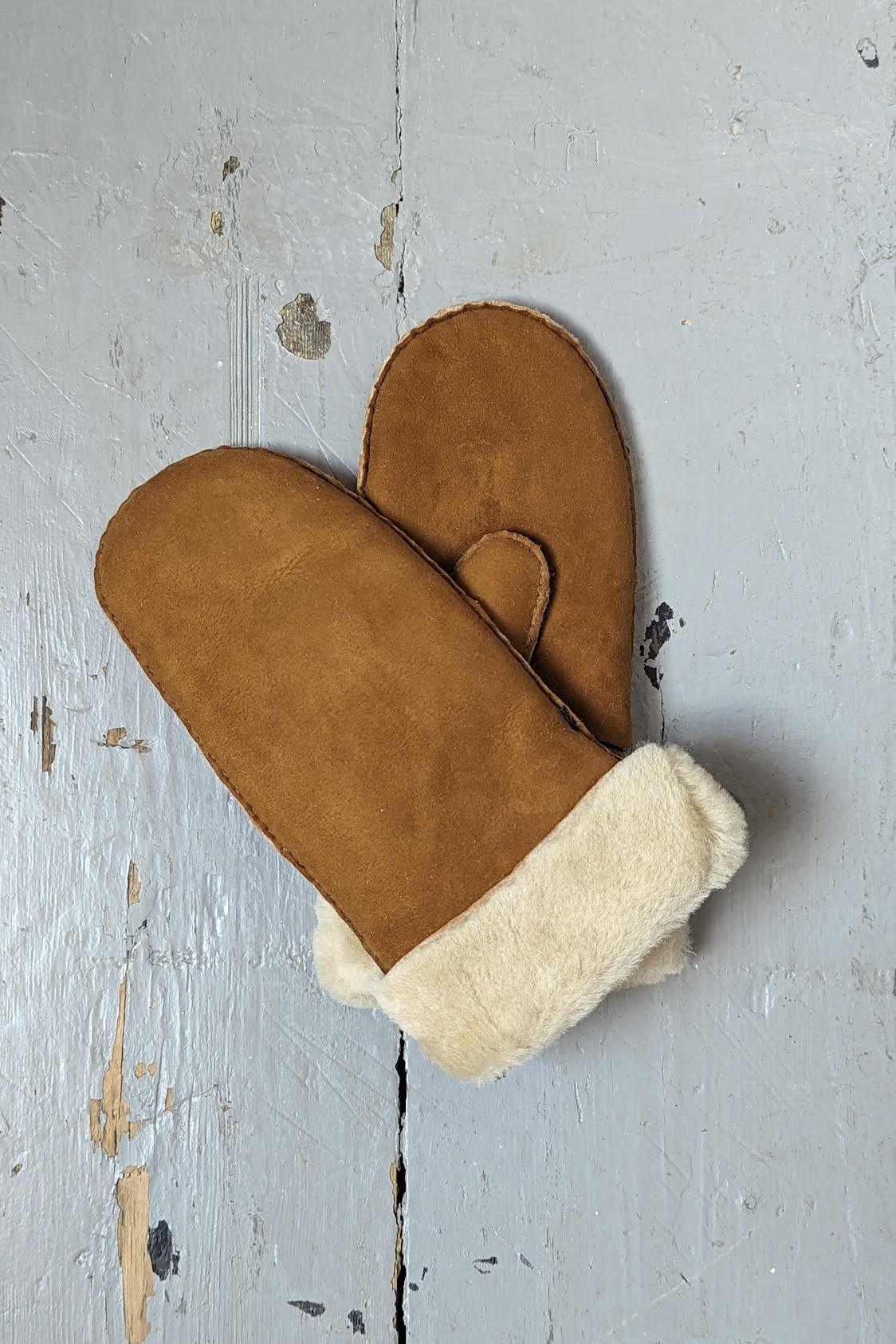 Marant Etoile - Mulfi Tan Shearling Mittens - 32 The Guild