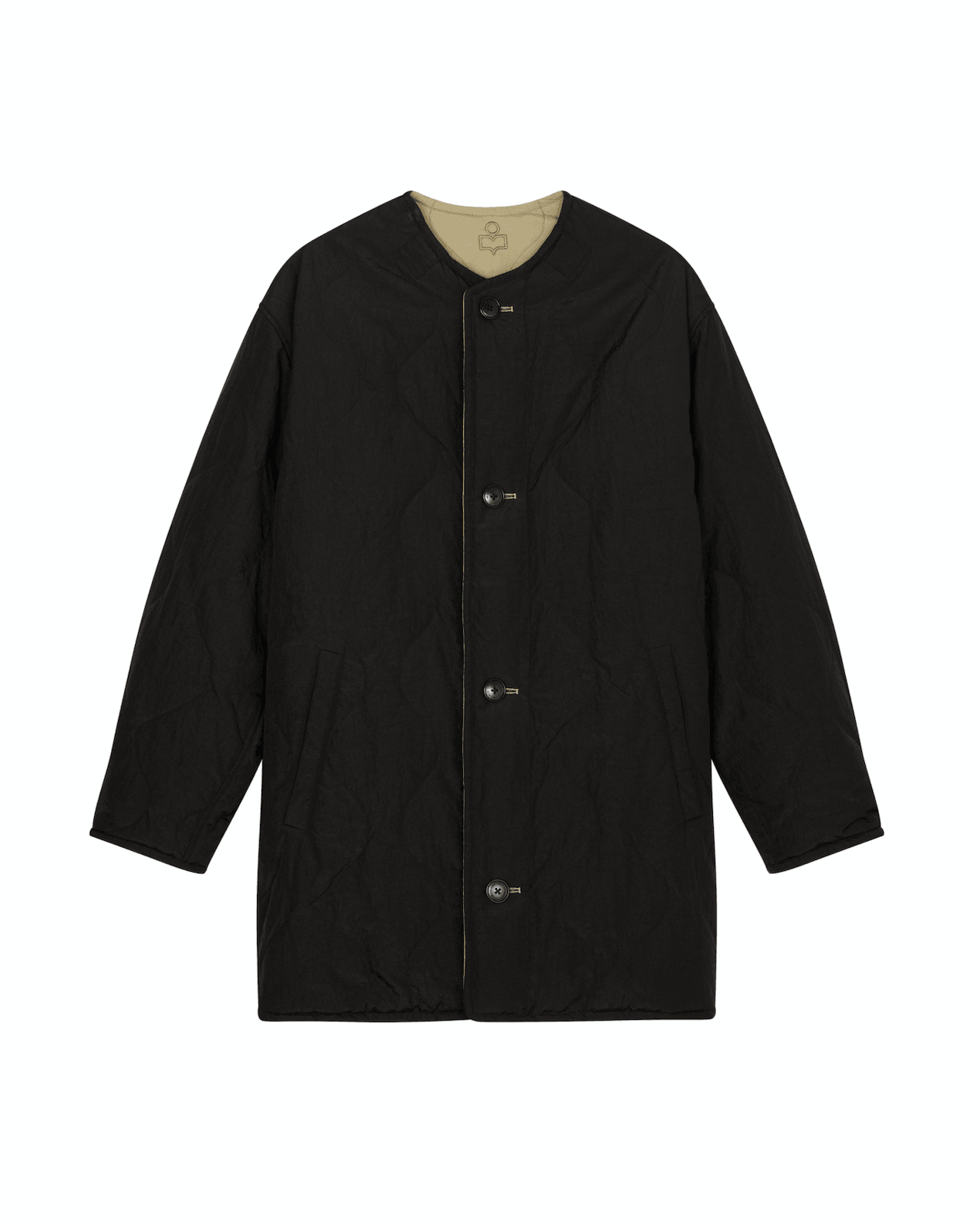 Marant Etoile - Nesma Reversible Black & Khaki Quilted Coat - 32 The Guild