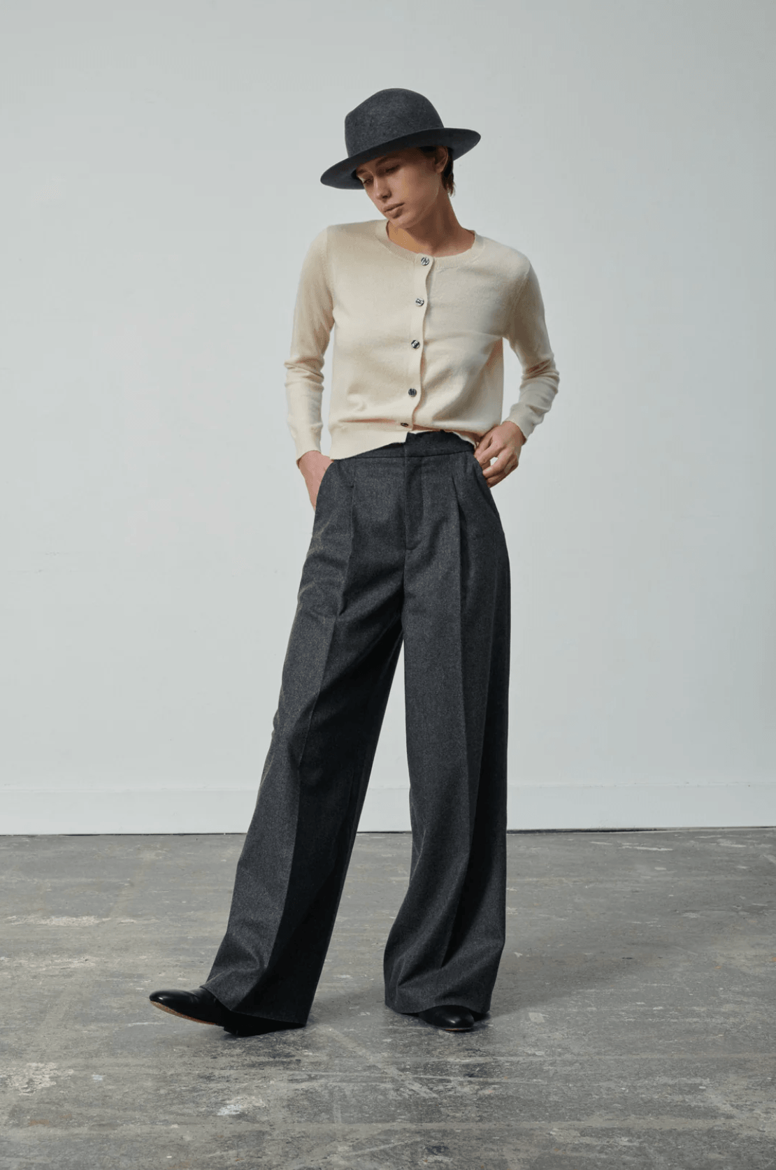 Soeur - Pegase Grey Woollen Flannel Trousers - 32 The Guild