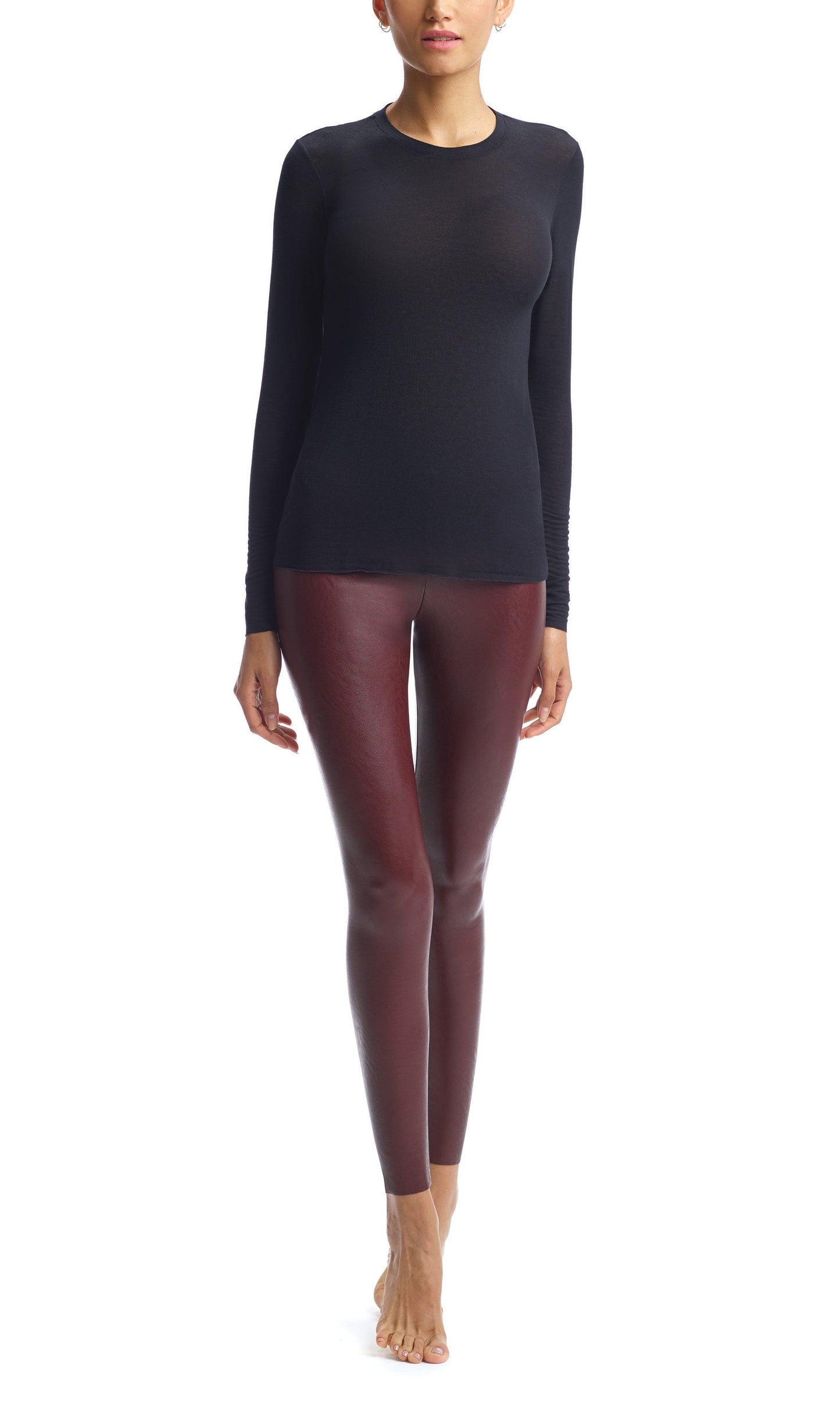 Commando - Perfect Control Oxblood Faux-Leather Leggings - 32 The Guild