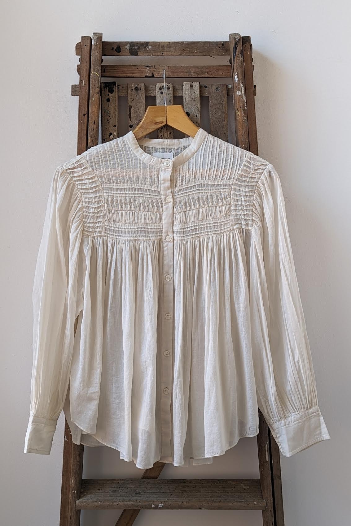 Marant Etoile - Plalia Ecru Cotton Blouse - 32 The Guild