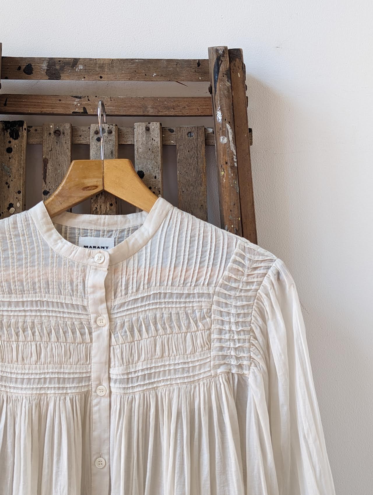 Marant Etoile - Plalia Ecru Cotton Blouse - 32 The Guild