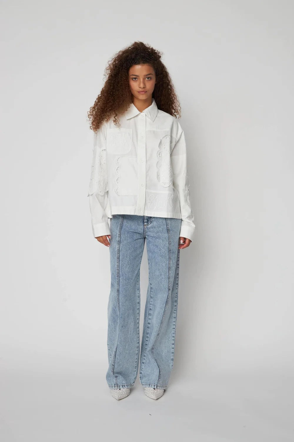 Elements White Embroidered Shirt