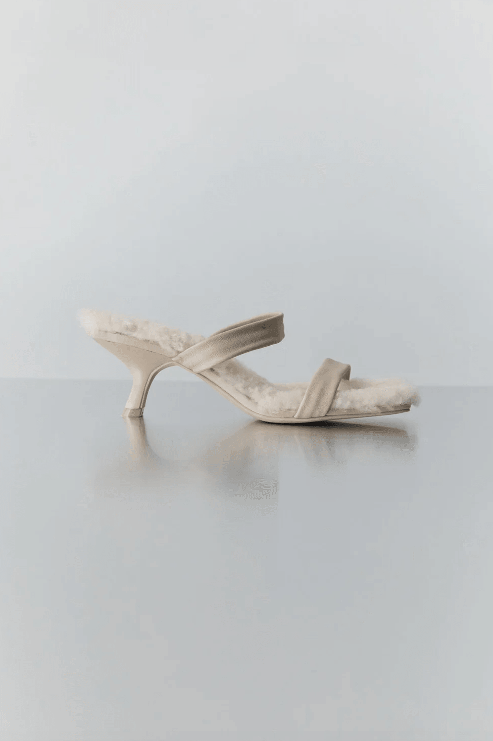 St. Agni - Shearling Double-Strap Ecru Sandals - 32 The Guild