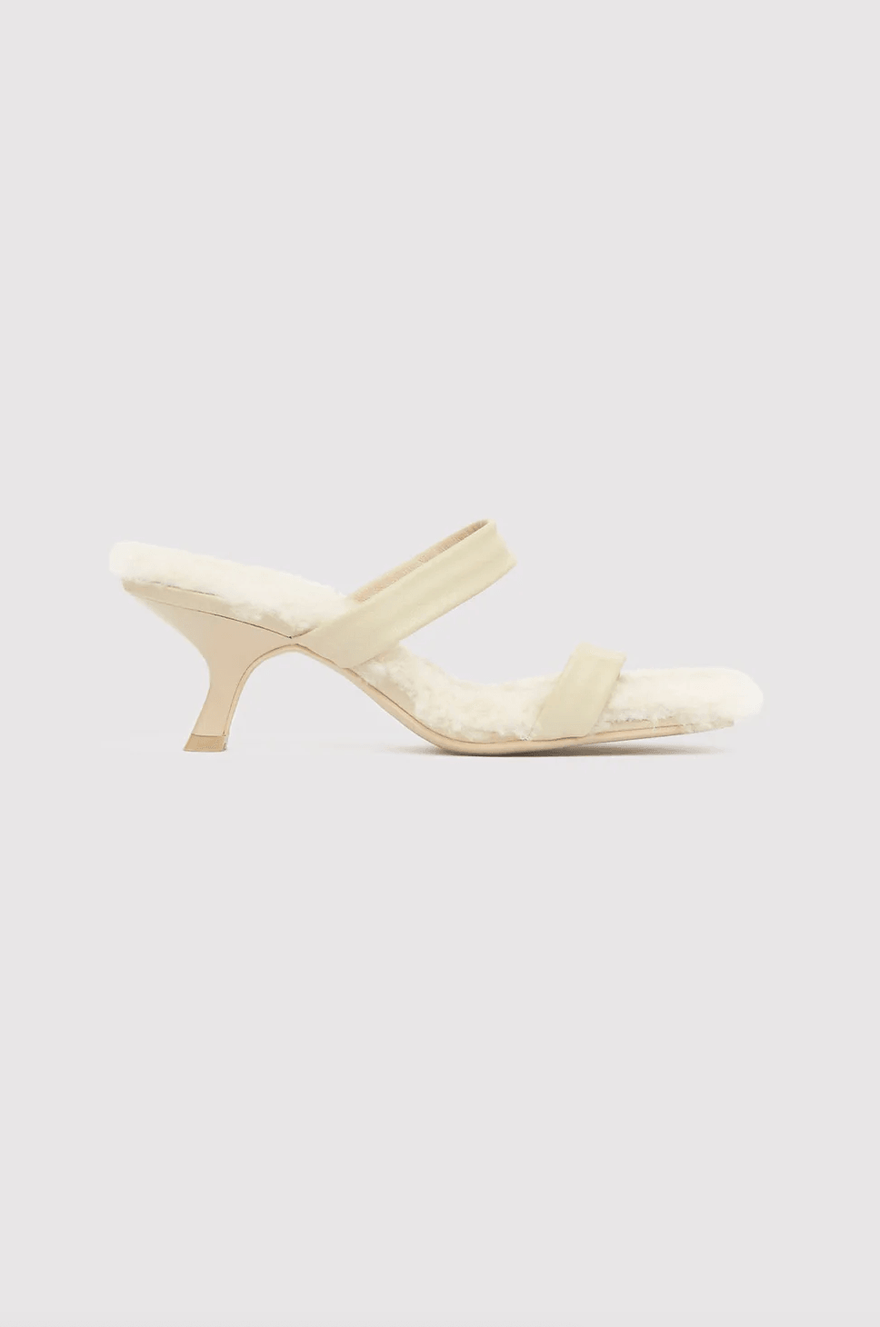 St. Agni - Shearling Double-Strap Ecru Sandals - 32 The Guild