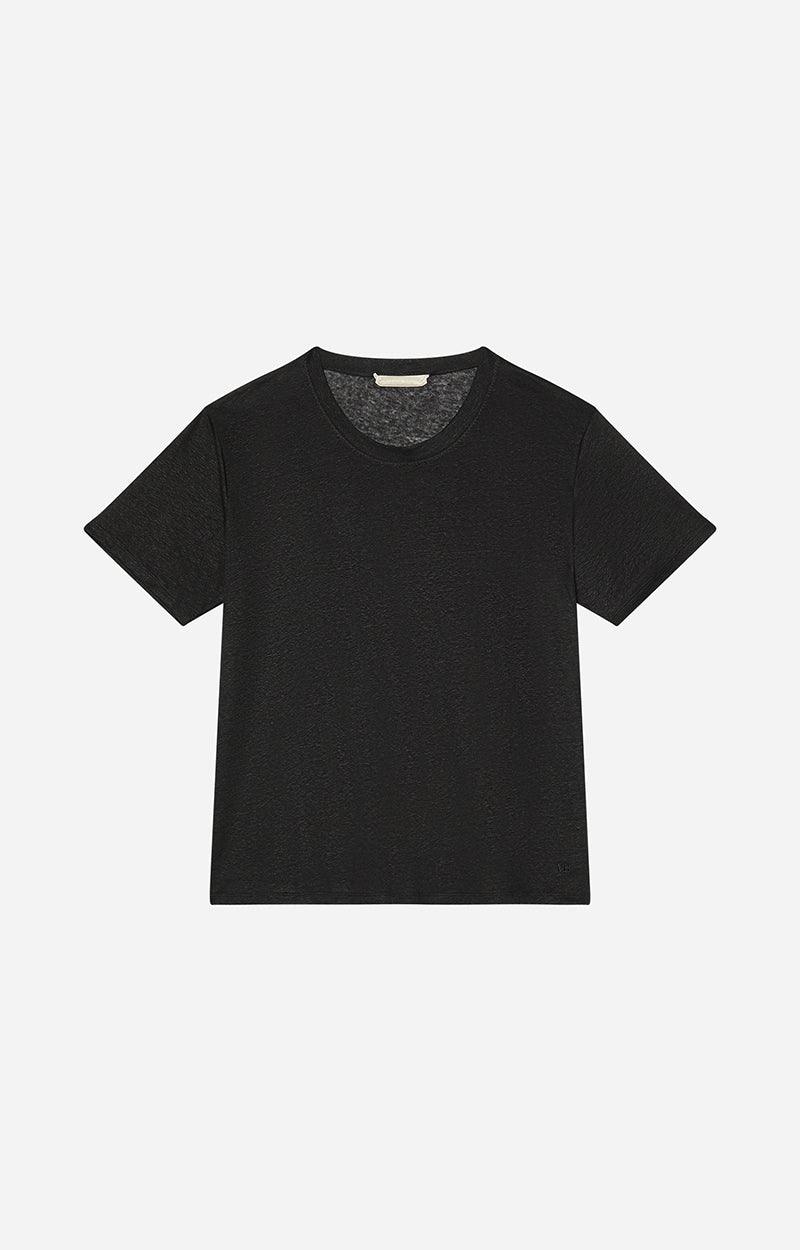 Vanessa Bruno - Tasna Black Linen Oversized T-Shirt - 32 The Guild