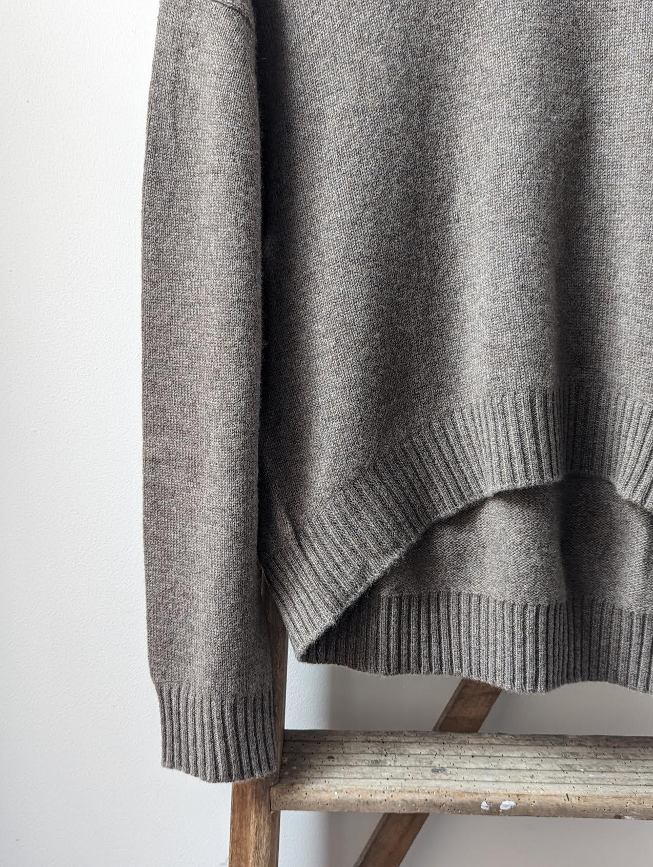 Jumper 1234 - Taupe Roll Collar Cashmere Knit - 32 The Guild