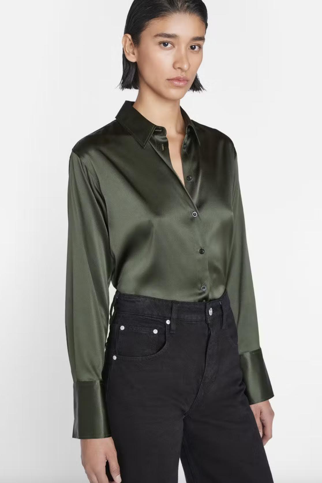 Frame - The Standard Silk-Blend Surplus Shirt - 32 The Guild