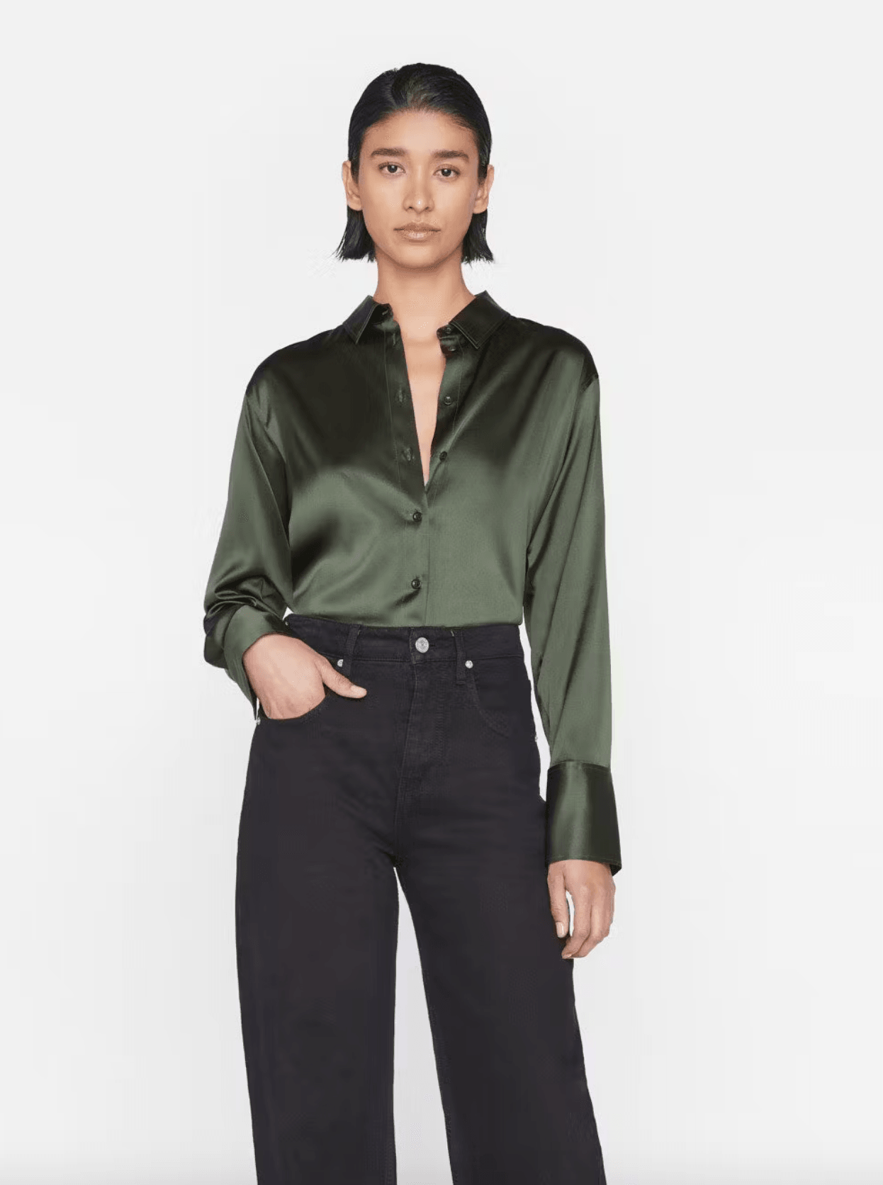 Frame - The Standard Silk-Blend Surplus Shirt - 32 The Guild