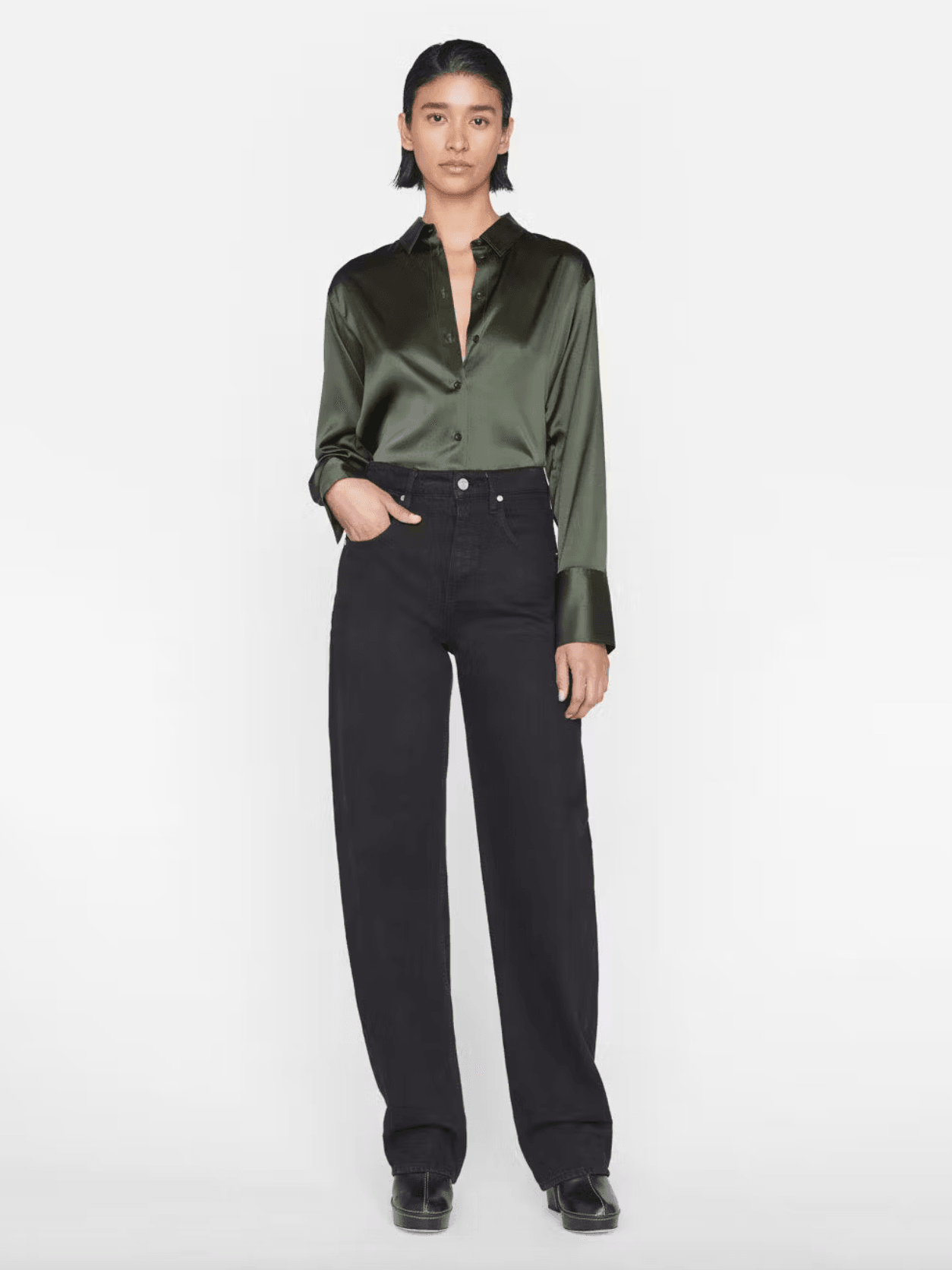 Frame - The Standard Silk-Blend Surplus Shirt - 32 The Guild