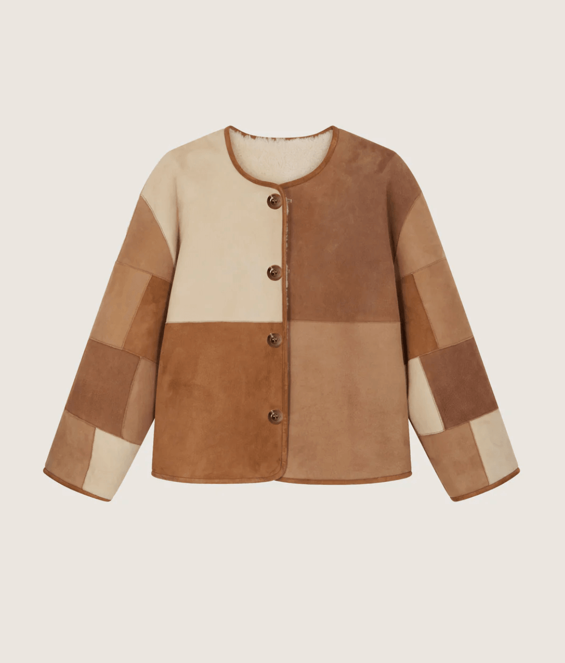 Soeur - Woori Reversible Patchwork Shearling Jacket - 32 The Guild