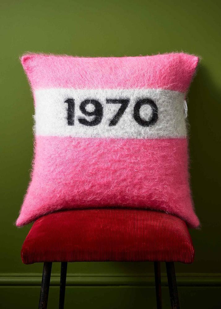 Bella Freud - 1970 Flamingo Pink Mohair Cushion - 32 The Guild