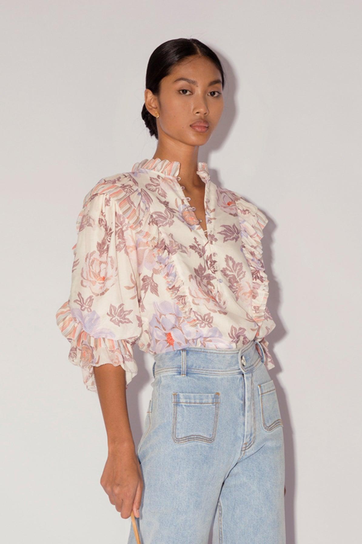 Magali Pascal - Andrina Jasmine Light Ruffle Blouse - 32 The Guild