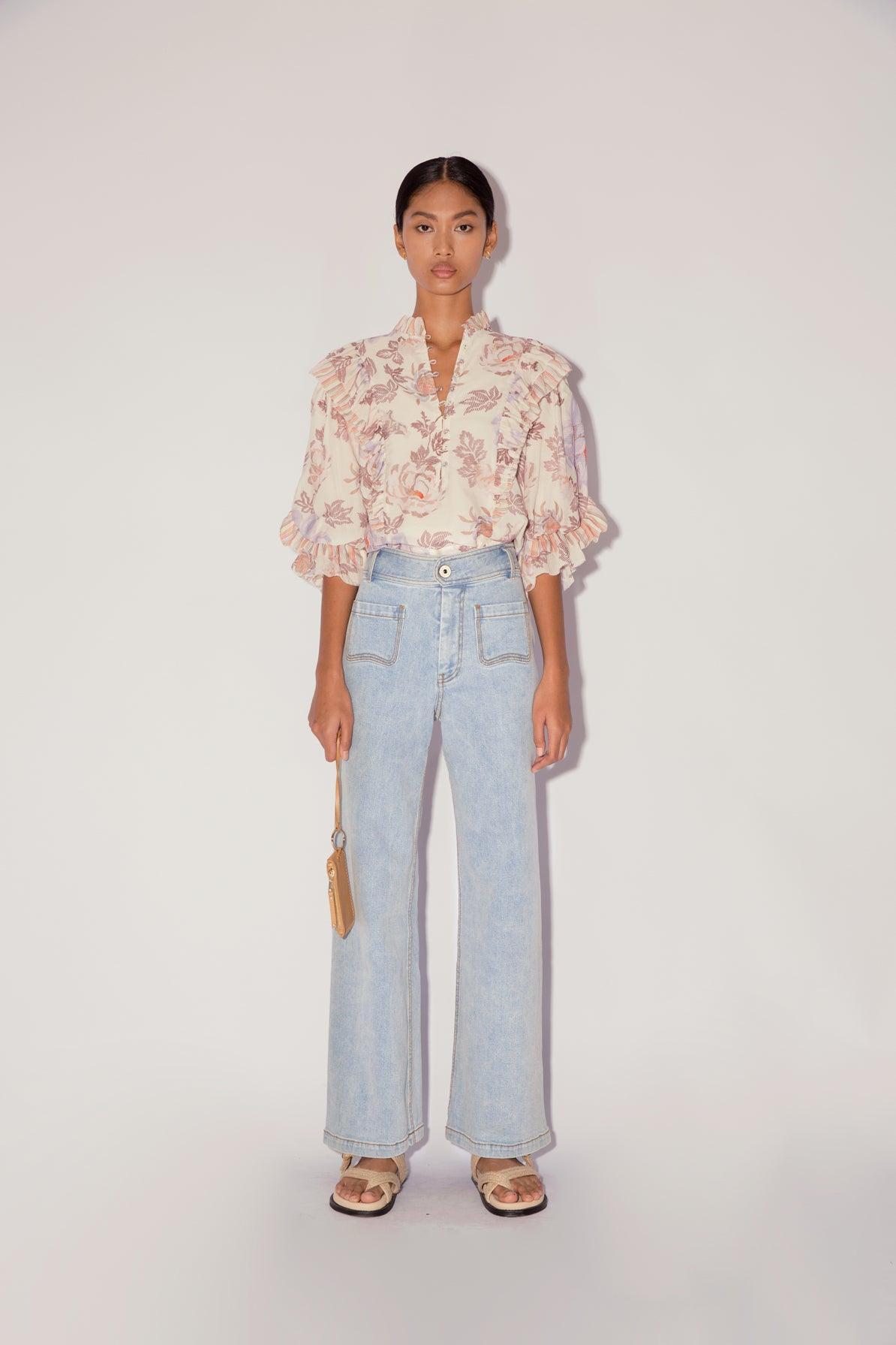 Magali Pascal - Andrina Jasmine Light Ruffle Blouse - 32 The Guild