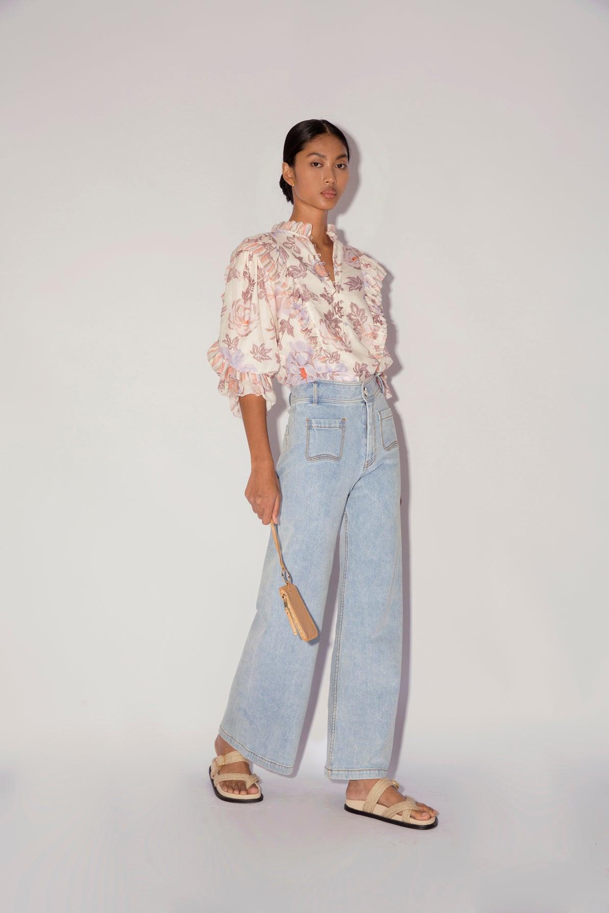 Magali Pascal - Andrina Jasmine Light Ruffle Blouse - 32 The Guild